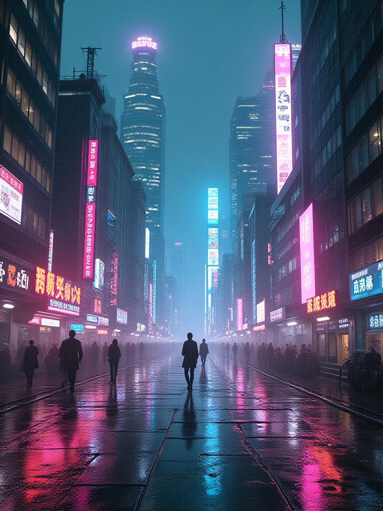 Cyberpunk cityscape digital art