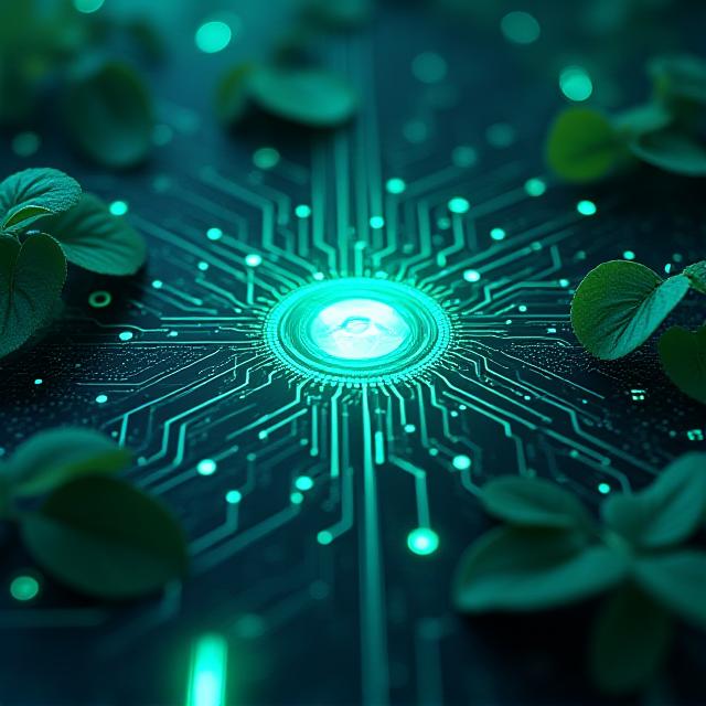 Abstract digital art representing security and data protection with glowing neon circuits