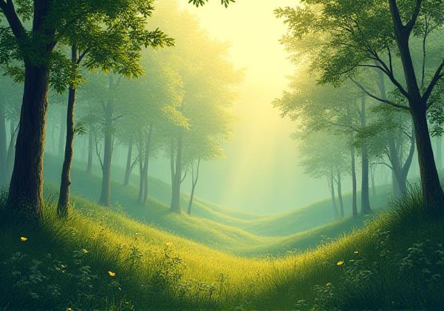 Detailed digital landscape of a verdant valley